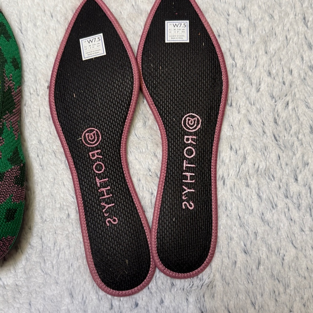 ⭐️Rothy's The Point green and pink camo pointed ballet flats size 7.5 - Picture 9 of 10